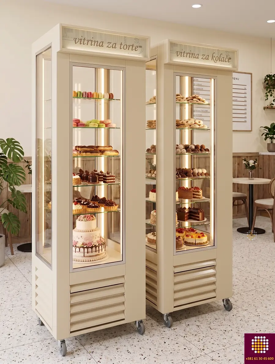 dve predivne vitrine koje smo mi uradili, za izlaganje torti i kolača
