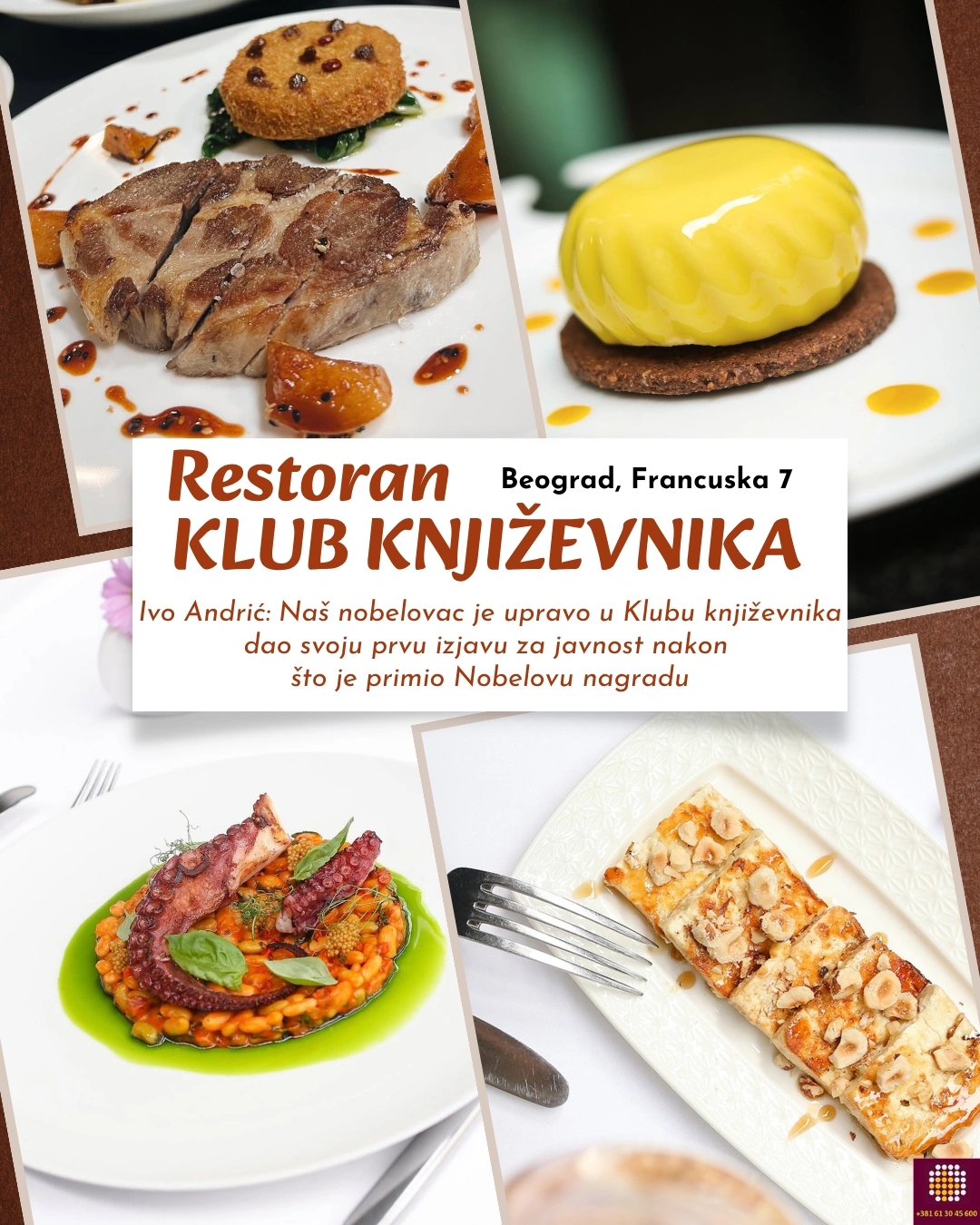 U restoranu Klub književnika Ivo Andrić je dao svoju prvu izjavu posle primanja Nobelove nagrade za književnost