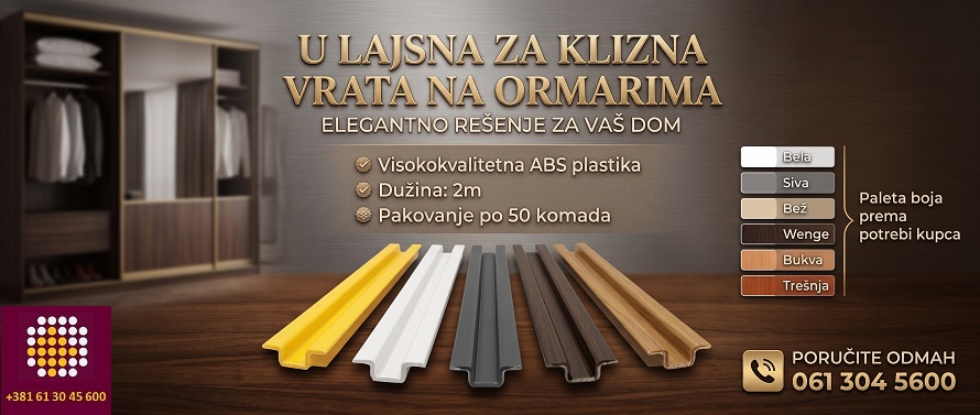 Lajsne za klizna vrata na ormarima