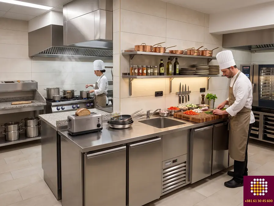 kompletno opremljena kuhinja ekskluzivnog restorana