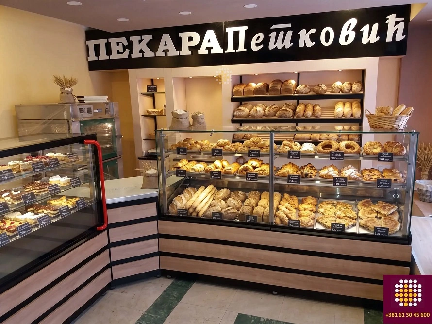 pekara petković kojoj smo napravili kompletne vitrine za izlaganje peciva